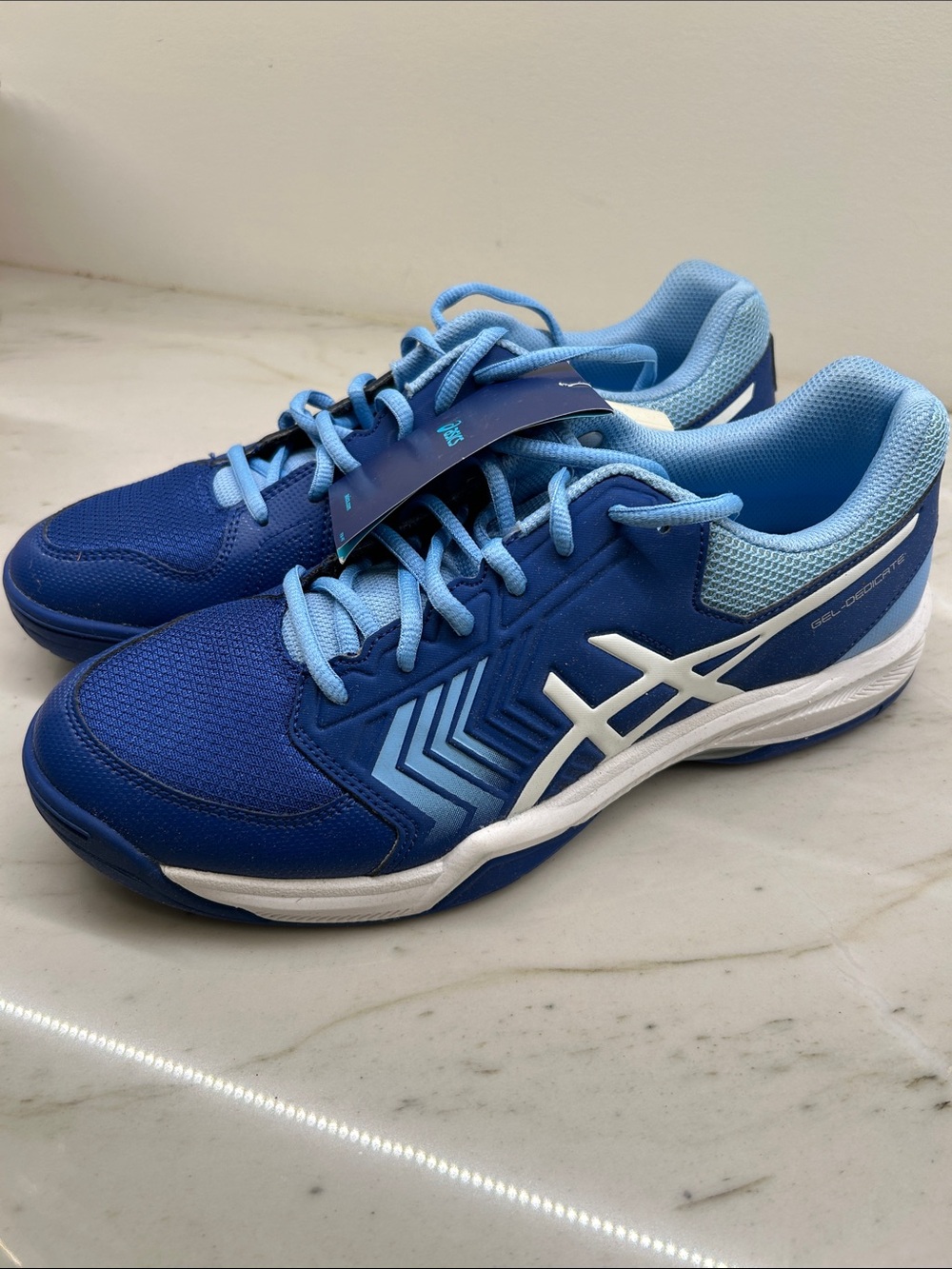 ASICS Blue and Light Blue Women's Tennis Sneakers